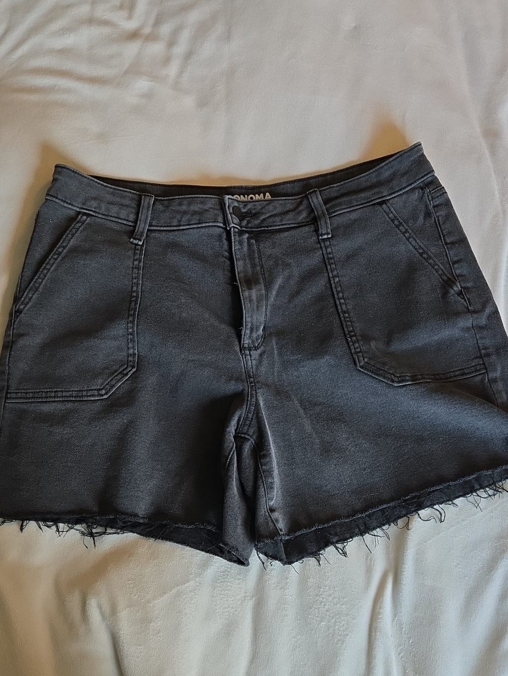 Sonoma Black Washed Frayed Hem Women's Denim Shorts